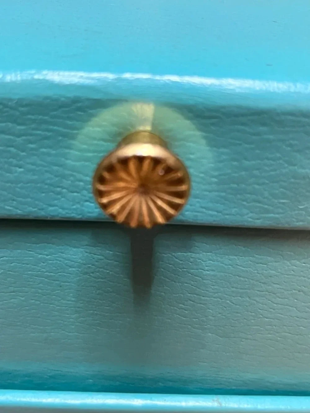 Vintage Mid Century Turquoise Jewelry Box Gold Chinoiserie Asian Pagoda Storage